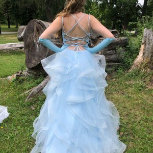 Vaaleansininen kimaltava vanhojentanssimekko, LIGHT BLUE