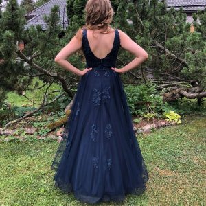 Tummansininen vanhojentanssimekko, dark blue