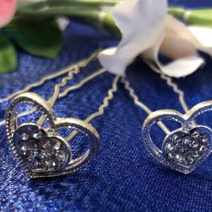 Hopeanväriset sydänpinnit 6 kpl