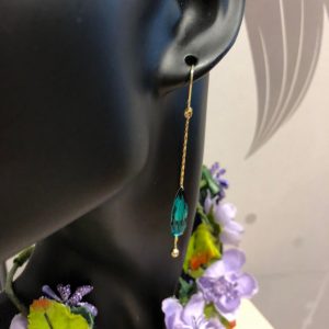 Korvakorut vihreillä koristekivillä, GREEN