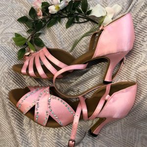 Tanssikengät, vaaleanpunainen strasseilla, PINK