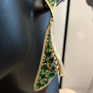 Korvakorut vihreillä korukivillä (GREEN)