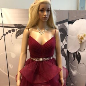 Vanhojentanssimekko, viininpunainen, WINERED