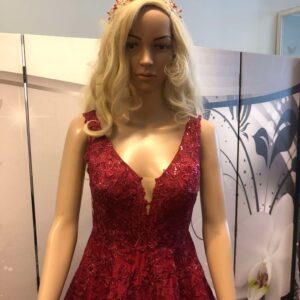 Vanhojentanssimekko, viininpunainen, WINERED