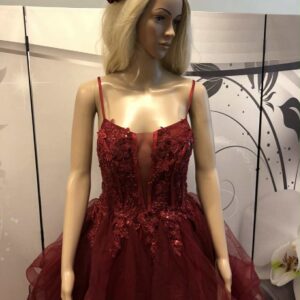 Vanhojentanssimekko, viininpunainen, WINERED