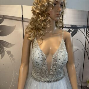 Vanhojentanssimekko, vaaleansininen kimalle, LIGHT BLUE, koko M