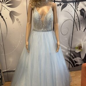 Vanhojentanssimekko, vaaleansininen kimalle, LIGHT BLUE, koko M